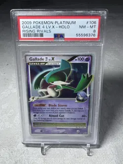 Pokemon Gallade 4 Lv.X Rising Rivals Holo Ultra Rare #106 PSA 8 NM - MT - Image 1