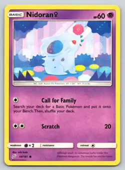 NIDORAN F 54/181 C TEAM UP POKEMON MP KUDO - Image 1
