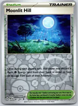 POKEMON PALDEAN FATES MOONLIT HILL 081/091 UNCOMMON REVERSE HOLO NM - Image 1
