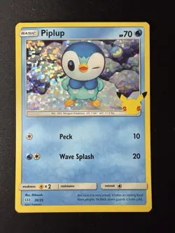 Pokemon Piplup Holo- 20/25 McDonald's 25th Anniversary Promos NM Pokemon TCG - Image 1