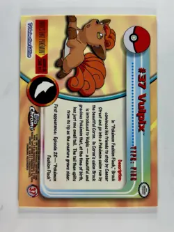 Vulpix 2000 Topps Chrome Pokemon TV Animation Series 1 #37 * Near Mint - Image 2