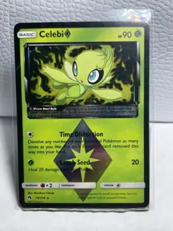 Celebi Prism Star 19/214 SM-Lost Thunder Holo Prism Rare - Image 1