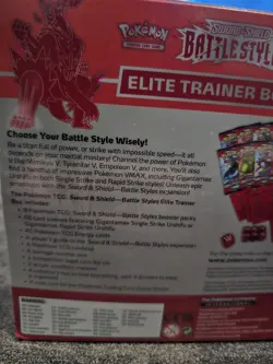 POKEMON TCG SWORD & SHIELD BATTLE STYLES ELITE TRAINER BOX RED FACTORY SEALED - Image 4