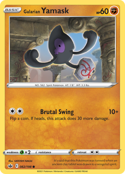 Galarian Yamask 082/198 Common Chilling Reign Pokemon Reverse Holo NM/M - Image 4