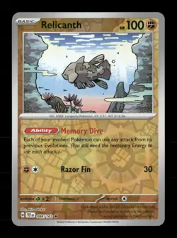 Relicanth 084/162 Temporal Forces Reverse Holo NM/M Pokemon - Image 1