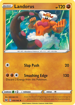 Landorus 105/196 Rare Lost Origin Pokemon Reverse Holo NM/M - Image 4