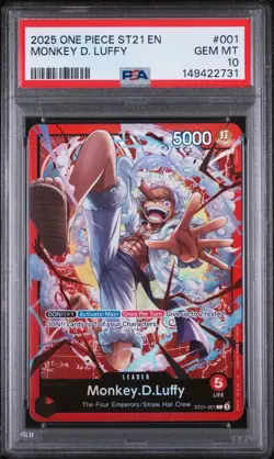 2025 ONE PIECE ST21-001 LEADER EN MONKEY D. LUFFY PSA 10 - Image 1