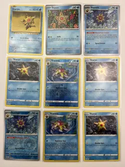 Staryu & Starmie 9 Card Lot Pokemon TCG Reverse Holo Common - Image 1