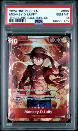 2024 One Piece Monkey.D.Luffy Treasure Boosters Set ST10-006 PSA Gem Mint 10 - Image 1