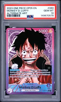 PSA 10 MONKEY D LUFFY OP05-060 ALTERNATE ART AWAKENING OF THE NEW ERA ONE PIECE - Image 1