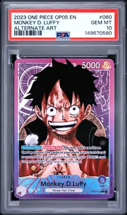 PSA 10 MONKEY D LUFFY OP05-060 ALTERNATE ART AWAKENING OF THE NEW ERA ONE PIECE - Image 1