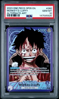 Monkey.D.Luffy (060) (Alternate Art) OP05-060 Awakening of the New Era PSA 10 - Image 1