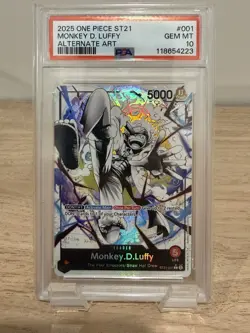 PSA 10 Monkey D. Luffy English One Piece ST21-001 Gear 5 #001 Alternate Art - Image 1