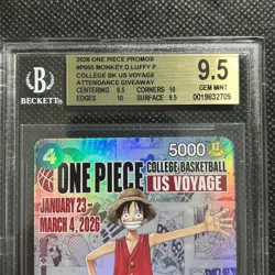 2026 One Piece Monkey D. Luffy College Basketball US VOYAGE Promo Card BGS 9.5 - Image 2