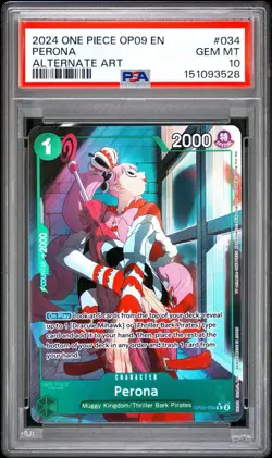 2024 One Piece Perona Alternate Art OP09-034 Emperors in the New World PSA 10 - Image 1