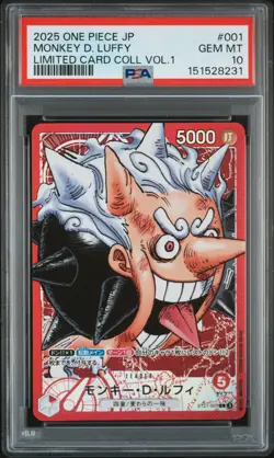 2025 ONE PIECE JAPANESE LIMITED CARD COLLECTION VOL.1 MONKEY D. LUFFY PSA 10 - Image 1