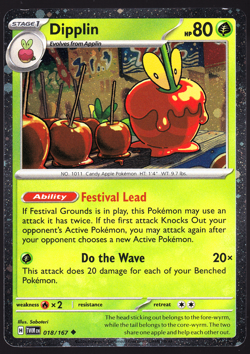 Dipplin 018/167 Promo Twilight Masquerade Cosmos Holo Pokemon Card LP - Image 1
