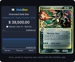 Gold Star Charizard EX Dragon Frontiers Holo Pokemon Card - Image 1