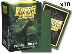 Matte Forest Green - Case Display Dragon Shield Standard Size Sleeves - 10 Packs - Image 1