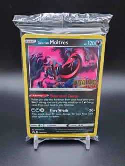 Galarian Moltres SWSH125 Evolving Skies Prerelease Promo SEALED Pokemon Card - Image 1
