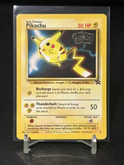 1999 Pokemon TCG Pikachu The First Movie Black Star Promo 4 WB Vintage WotC - Image 1