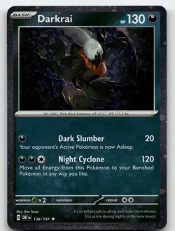 DARKRAI 136/197 COSMOS HOLO RARE OBSIDIAN FLAMES POKEMON NEAR MINT - Image 2