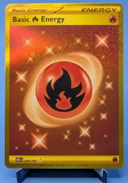 Fire Energy #230 Pokemon TCG 2023 Obsidian Flames Special Illustration Holo NM - Image 1
