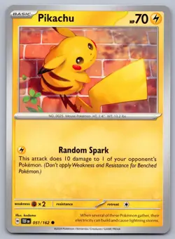 Pikachu 051/162 Temporal Forces Pokemon NM - Image 1