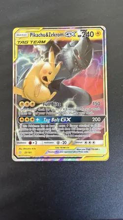 Pikachu & Zekrom GX 33/181 SM-Team Up TAG TEAM GX Pokemon Holo Ultra Rare NM - Image 1