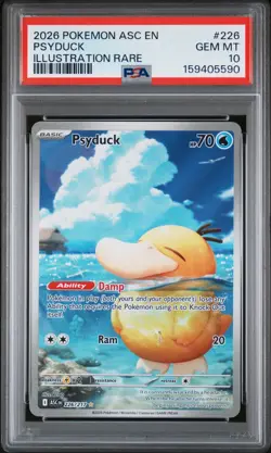 2026 POKEMON ASC EN-ASCENDED HEROES ILLUSTRATION RARE #226 PSYDUCK PSA 10 - Image 1