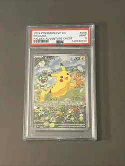 Pokemon TCG: 2024 Pikachu 088 Scarlet & Violet Promo Holo PSA 9 - Image 1