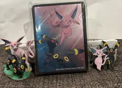 Umbreon, Espeon & Eevee Pokemon Center Playmats, Pin, Figurine & Sealed Sleeves - Image 3