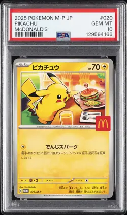 2025 POKEMON JAPANESE M-P PROMO MCDONALD'S #020 PIKACHU PSA 10 - Image 1