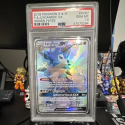 Pokemon Lycanroc GX Shiny Holo Rare Hidden Fates SV67/SV94 PSA 10 Full Art - Image 1