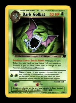 6-02-08 PWE pokemon unplayed . 2000 nintendo team rocket dark golbat #24/82 - Image 1
