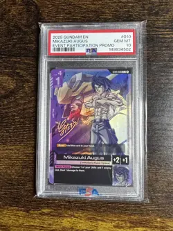Gundam Card Game Mikazuki Augus Event Promo ST05-010 PSA 10 - Image 1
