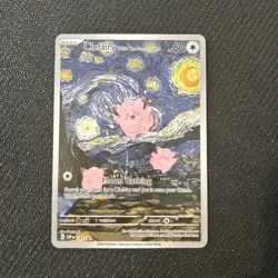 ✨Pokemon Clefairy Starry Night Van Gogh ACG Art Black Star Promo Card FAN Art - Image 1
