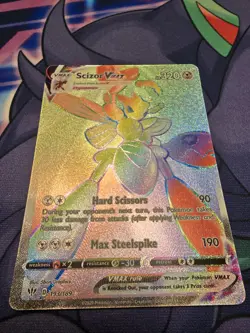Pokemon TCG Scizor VMAX Darkness Ablaze Full Art Rainbow Rare Card 193/189 - Image 1