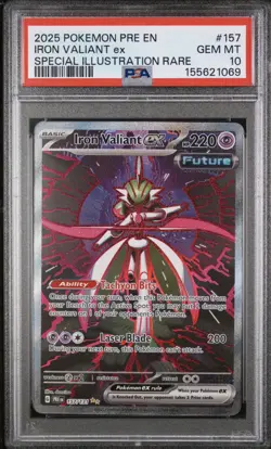 Pokemon TCG Iron Valiant EX Special Illustration Rare Sir Prismatic Evo PSA 10 - Image 1