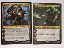 Mtg Garruk, Cursed Huntsman 1 Regular 1 Borderless Throne Of Eldraine - Image 1