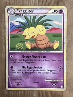 Pokemon TCG Exeggutor Heartgold Soulsilver 18/123 Regular Rare DMG #2 - Image 1