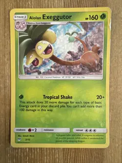Pokemon TCG Alolan Exeggutor McDonalds Promos 2/12 Holo Promo DMG #2 - Image 1
