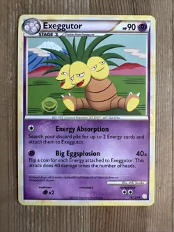 Pokemon TCG Exeggutor Heartgold Soulsilver 18/123 Regular Rare MP - Image 1