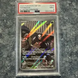 2023 POKEMON OBF EN-OBSIDIAN FLAMES ILLUSTRATION RARE #204 HOUNDOUR PSA 9 - Image 1