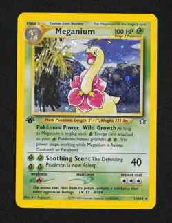 Pokemon 1st Edition Meganium 11/111 Neo Genesis Holo - NM/LP+ - Image 1