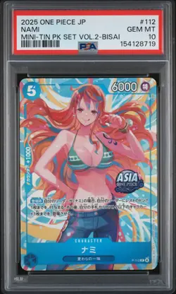 Nami PSA10 2025 One Piece Japanese Mini-Tin Pack Set Vol.2-Bisai #112 - Image 1