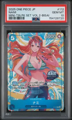 Nami PSA10 2025 One Piece Japanese Mini-Tin Pack Set Vol.2-Bisai #112 - Image 1