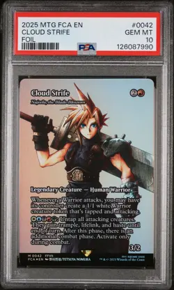 2025 MTG FINAL FANTASY: THROUGH THE AGES FOIL #0042 CLOUD STRIFE PSA 10 - Image 1