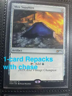 1-card Foil MtG REPACK with Modern-Frame non-foil Mox Sapphire - Image 1