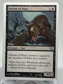 MTG Swarm of Rats - Ninth Edition 166/350 LP Uncommon - Image 1
